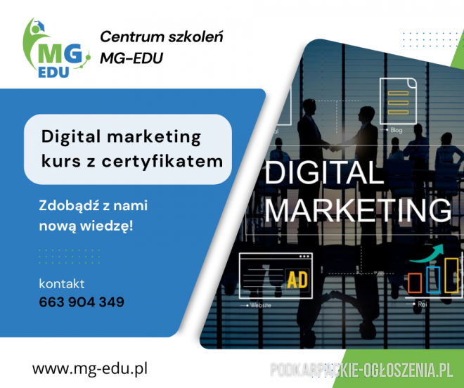 Digital marketing kurs online - Ogłoszenia Całe Podkarpackie