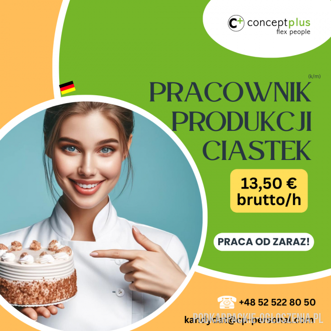 # Pracownik produkcji (k/m) - pakowanie ciastek - Niemcy - Ogłoszenia Całe Podkarpackie