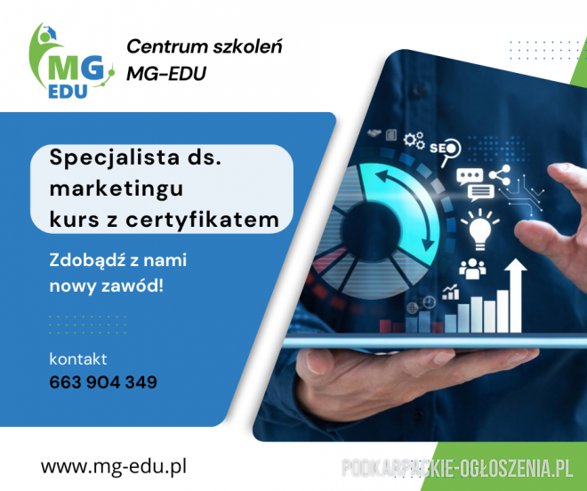 Specjalista ds. marketingu - kurs z certyfikatem - Ogłoszenia Całe Podkarpackie