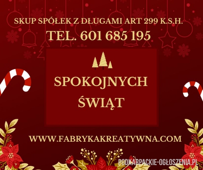 Skup Spółek z Długami art 299 K.s.h. - Ogłoszenia Całe Podkarpackie